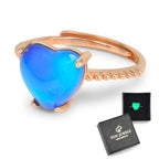 FUN JEWELS Minimalist Rose Gold Heart Color Change Mood Ring for Women
