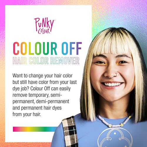 Punky Colour Off Hair Dye Remover Kit, Safely Removes Temporary, Semi-Permanent, Demi-Permanent, and Permanent Hair Colors, Easy and Gentle Hair Color Removal Solution