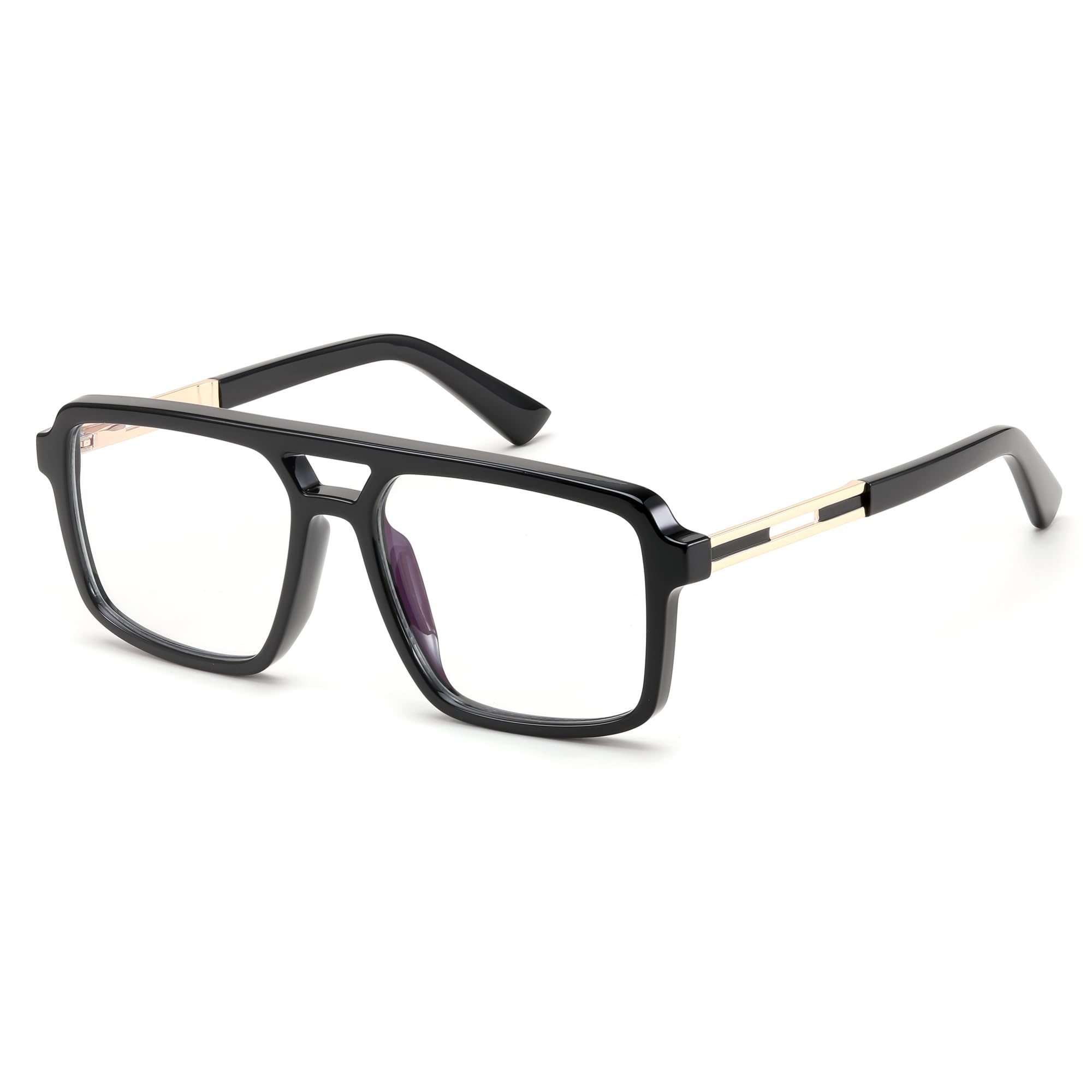 FEISEDY Retro Aviator Blue Light Glasses for Men Women Square Frame Computer Reading/TV/Phones Glasses B0209