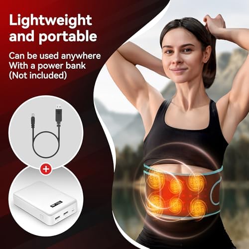 Red Light Therapy, 150 LEDs Portable Red Light Therapy Belt with Wireless Rechargeable Controller, 660nm & 850nm Infrared Light Therapy for Body, Waist Back Muscle Pain Relief (Black)