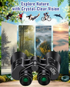 20x50 High Powered Binoculars for Adults, Clear Durable Binoculars for Bird Watching Sightseeing Wildlife Watching Travel Hunting Football Games Stargazing with Carrying Case & Strap