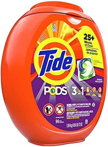 Tide PODS Laundry Detergent Soap PODS, High Efficiency (HE), Spring Meadow Scent, 96 Count
