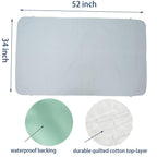 Pack of 2 Careboree Quilted Cotton Top Underpad 34"X52" Reusable Incontinence Bed Pads Washable Durable Waterproof Extra Absorbent Draw Sheet for Mattress