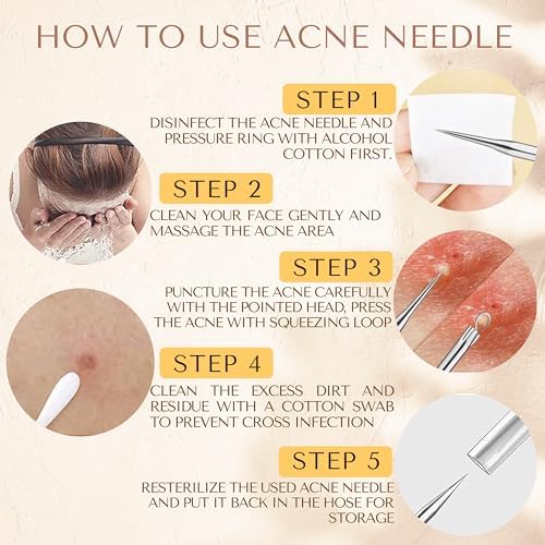 [16 Pcs] Blackhead Remover Tools 2025 Latest Pimple Popper Tool Kit | Stainless Steel Professional Pimple Extractor Tool Kit for Blackheads, Blemish, Comdone, Acne, Zit, and Whiteheads for Face & Nose