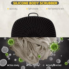 VWMYQ Silicone Body Scrubber for Men, New Upgrade Richer Foam and Effective Cleaning, Premium Silicone Scrubber with Ergonomic No-Slip Handle, Long-Lasting & Easy to Clean, Body Exfoliator Scrubber