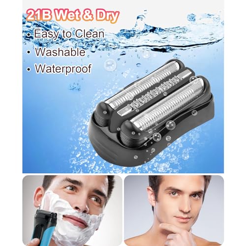 2 Pack Series 3 21B Replacement Head Compatible with Braun S3 21b 3010s, 3040s,5409,etc