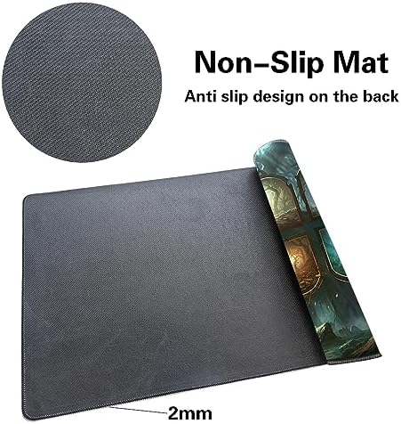 MTG Playmat Size 24x14in Free Storage Bags Non-Slip Backing Printing, Ideal for Card Game Enthusiasts TCG Playmat (No with Zone,The Last Card)