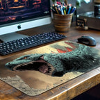 MTG Playmat Non-Slip Rubber Backing Printing Commander Board Game Desk Mat Duel Mat TCG PTCG Playmat 24x14 inches and Free Storage Bags (Godzilla)