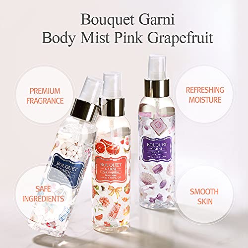 Bouquet Garni Hair & Body Mist Pink Grapefruit Fragrance - Long-lasting Moisture & Fragrance, Mist for Women, Low Irritation (Containing Vitamin E, Citrus Acid) - 4.9 oz