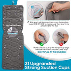 OMYSTYLE Full Body Bath Pillow, Bath Pillows for tub with Mesh Washing Bag & 21 Non-Slip Suction Cups, Spa Bathtub for Head Neck Shoulder and Back Support - 5D Air Mesh & Quick Drying | Gray