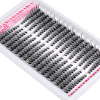 Lash Clusters Kit 50D 320 Pcs Individual Lashes Clusters Kit With Lash Bond and Seal and Eyelashes Tweezers 7-16 MM Cat Eye Wispy Eyelash Clusters D Curl Cluster Eyelash Extensions Kit