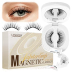 LASHVIEW Upgrade Soft Magnetic Eyelashes Natural Look, Reusable Magnetic Eyelashes with Applicator, No Glue Needed Magnetic Eyelashes Magnetic Lashes Kit, Easy to Wear and Remove CT01