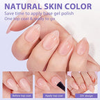 BTArtbox Short Almond Gel Nail Tips - Soft Gel XCOATTIPS Natural Press On Nails, Pre-colored Gel Nails Full Cover Fake Nails Nude for for Daily Nail Art