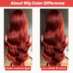 Reddish Brown Lace Front Wigs Human Hair Pre Plucked 13X6 Body Wave Lace Front Wigs Human Hair with Baby Hair Colored Red HD Lace Frontal Wigs 180% Density Human Hair Wigs For Women 32 Inch