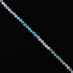 YANARA Real Turquoise Bracelet For Women Genuine Gemstone, Natural December Birthstone, Handmade Simple Bracelet, Gorgeous Micro Beads Chakra Jewelry, Crystals Silver Plated Chain 8 inch