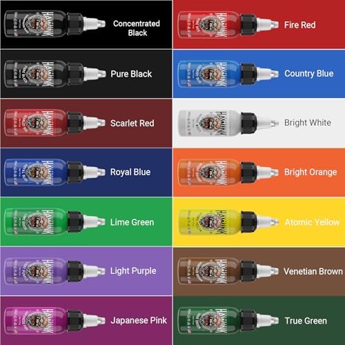 Hawink Tattoo Ink Set 1oz (30ml) Tattoo Supply 14 Colors Pigment Kit Ink USA TI203-30-14