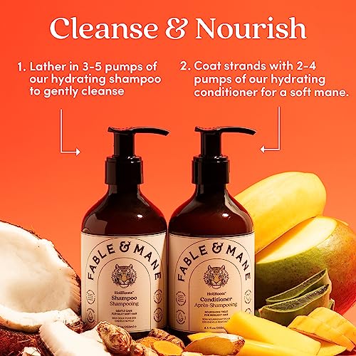 Fable & Mane Holiroots Conditioner for Women - Moisturizing for Damaged, Dry Hair with Turmeric, 8.5 FL oz