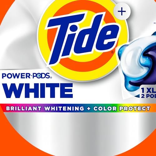 Tide Power PODS Plus Ultra OXI White and Bright Laundry Detergent, Advanced Stain Removal and Whitening Power, 18 Count, Tide Pods Laundry Detergent, Laundry Pods Detergent