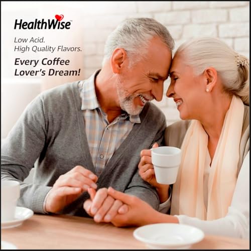 Healthwise Chocolate Coconut Decaf Low Acid Coffee K-Cups - Swiss Water Process - Acid Reflux, Heartburn, Gastro Issues - Healthier Coffee For Sensitive Stomachs - 36 Count (Pack of 1)