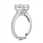 Bo.Dream Cushion Cut Cubic Zirconia CZ Engagement Rings for Women Platinum Plated Sterling Silver (6)