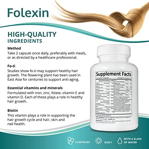 Hair Growth Support Supplement for Women & Men with Biotin, Vitamin B6 & Other Hair Vitamins for Thicker Hair Growth & Hair Health Support. 60 Capsules