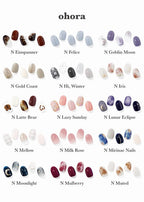 ohora Semi Cured Gel Nail Strips (N Moonlight) - Halloween Nails, Salon-Quality, Works with Any Lamps, Long Lasting, Easy to Apply & Remove - Includes 2 Prep Pads, Nail File & Wooden Stick