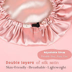 YANIBEST Baby Satin Bonnet Sleep Cap - Double Layer Reversible Adjustable Silky Satin Cap for Infant Toddler(5-12Year,Pink)