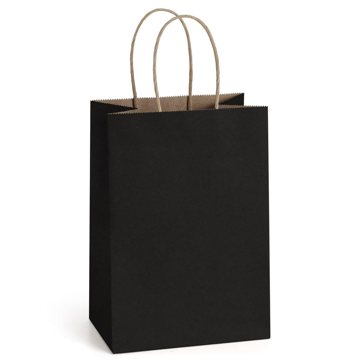 BagDream Gift Bags with Handles 5.25x3x8 Inch Small Black 100 Pack Bulk
