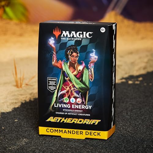 Magic The Gathering Aetherdrift Commander Deck - Living Energy (100-Card Deck, 2-Card Collector Booster Sample Pack + Accessories)