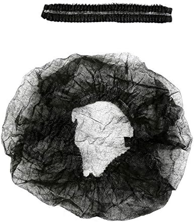 ProtectX 500-Pack Black Disposable Hair Nets, Elastic Head Cover, Bouffant Caps, Sanitation Head Cover for Food Service, Spa Men & Women - 21 inch