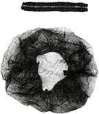ProtectX 500-Pack Black Disposable Hair Nets, Elastic Head Cover, Bouffant Caps, Sanitation Head Cover for Food Service, Spa Men & Women - 21 inch