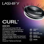 Lashify Curl 14mm Gossamer Eyelash Extensions Refill in Ombre Green, Easy DIY False Lashes for a Natural Look
