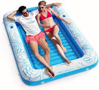 Jasonwell Inflatable Tanning Pool Lounger Float 4 in 1 Sun Tan Tub Sunbathing Lounge Raft Floatie Toys Water Filled Bed Mat Pad for Kids Adult Blow Up Kiddie Ball Pit Pool (XL)