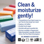 Dr. Bronner's - Pure-Castile Bar Soap (Rose, 5 ounce, 6-Pack) - Made with Organic Oils, For Face, Body and Hair, Gentle and Moisturizing, Biodegradable, Vegan, Cruelty-free, Non-GMO