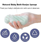 3 Pcs Konjac Bath Sponge for Kids, Babys, Infant, Toddler, 100% All Natural KONJAC Shower Body Sponges, 3 Colors and Extra Large Size, Safe for Oily, Dry, Combination or Sensitive Skin
