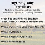 Whipped Tallow Balm for Skin, 100% Grass Fed Beef Tallow Face Moisturizer - Organic Body Butter, Beef Tallow for Skin, Eczema, Baby, Made in USA, Herb Infused, 2 oz