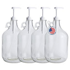 Glass Laundry Detergent Dispenser 4-Pack with Pumps | 1 Gallon Glass Jug