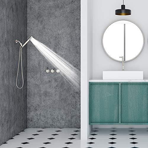Luxury Spa: Brushed Nickel Hand Held Shower Head, 1.1 inch High Pressue Handheld Showerhead with Extra-Long Stainless Steel Hose, Experience MAXX Comfort and Elegance (Brushed Nickel)
