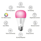 Kasa Smart Bulb, 1000 Lumens Full Color Changing Dimmable Smart WiFi Light Bulb Compatible with Alexa and Google Home, 11W, A19, 2.4Ghz only, No Hub Required (KL135P2), 2-Pack,White