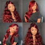 30 Inch Reddish Brown Lace Front Wigs Human Hair 13x6 Body Wave Lace Front Wig 180% Density 33# Lace Frontal Wigs Human Hair Pre Plucked with Baby Hair for Women Auburn Brown Human Hair