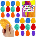 Sensory Fidget Toys for Kids Adults 24 PC Silicone Worry Stone Travel Toy for Autism ADHD Teens Calm Down Quiet Anxiety Fidgets for Classroom Stress Toy Christmas Stocking Stuffer Gift for Kid (24PC)