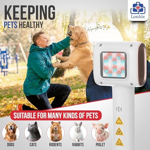 Red Light Therapy for Dogs - 6pcs 850nm & 10pcs 630nm Infrared Red Lights - 10pcs 630nm Blue Lights - Pain Relief, Muscle & Joint Pain, Reduce Inflammation, White