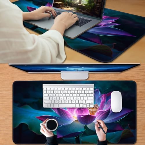 for MTG Game Playmat, for Magic TCG Rubber Play mat,Tabletop Card Playmats with Smooth Surface,Trading Card Inked Game Mat,Battle Game,Colorful Glowing Lotu