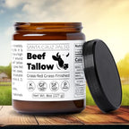 Santa Cruz Paleo Beef Tallow for Skin Care & Cooking, 100% Grass Fed and Finished, Gluten Free, Keto, Sugar Free, Paleo, Use as Lip Balm or Moisturizer, With Vitamin D, E, K, B1, A, Fatty Acids, 8 Oz