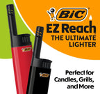 BIC EZ Reach Lighters, Long Metal Wand Candle Lighter, Home Décor Collection, 6-Pack (Designs May Vary)