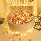 GOGOSO Ball Pit Balls for Toddler, Baby Plastic Playballs Kids Soft Pastel Pelotas Non-Toxic BPA-Free,Beige+Gold+White,100 Balls