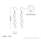 14K Gold/925 Silver Spiral Long WireThreader Dangle Drop Earrings for Women