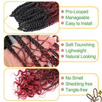 Fulcrum Goddess Box Braids Crochet Hair 10 Inch, 9 Packs Boho Box Braids Crochet Hair for Women, Pre-looped Bohemian 3X Crochet Braids with Curly Ends (10Inch, 1B/99J/530#)