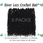 LIYATE 24 Inch Goddess Locs Crochet Hair Boho Faux Locs Crochet Hair for Black Women Soft Locs Crochet Braids With Curly End, 6 Packs 1B