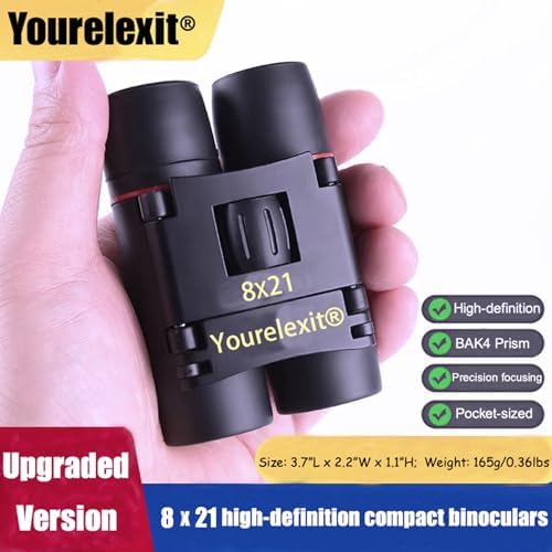 Binoculars with Phone Adapter for Adults, Compact Pocket Travel Binocular for Bird Watching Concert Theater Opera High Powered Electronics Cruise Ship Essentials Norwegian Alaska Hiking Camping Gear